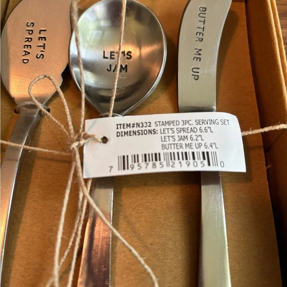 NIB Thirstystone Stamped 3pc Serving Set